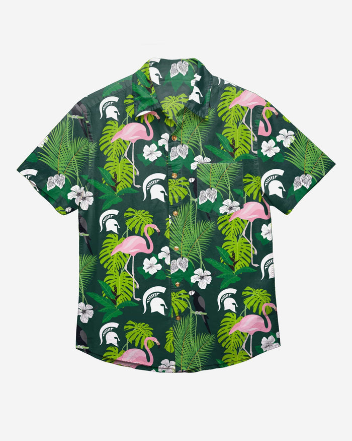Michigan State Spartans Floral Button Up Shirt FOCO - FOCO.com
