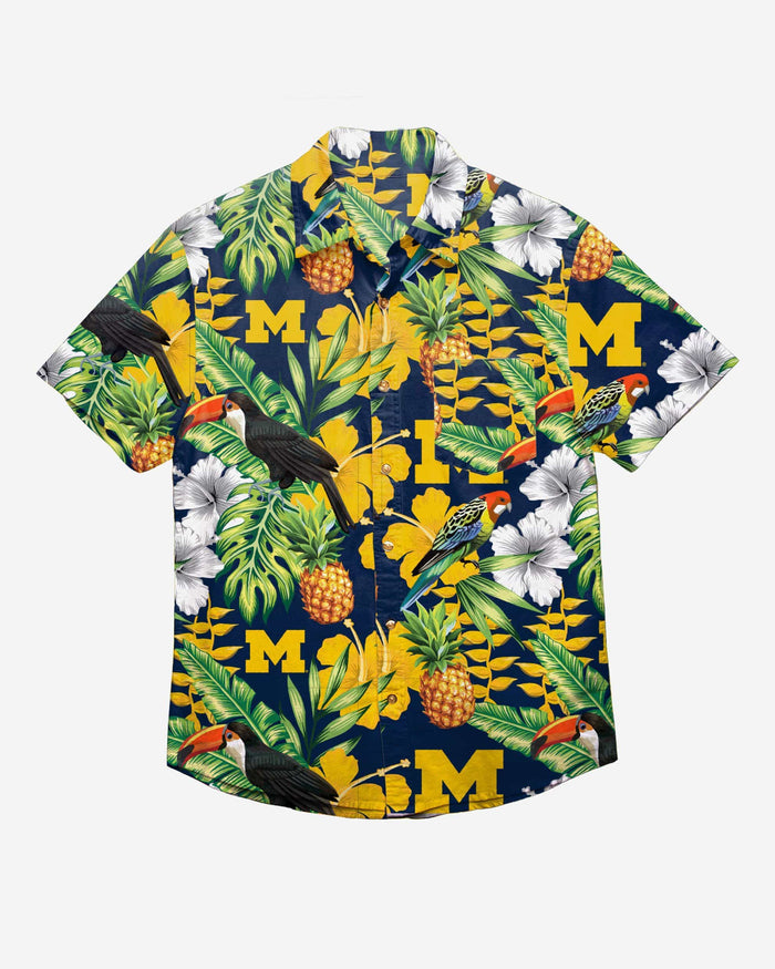 Michigan Wolverines Floral Button Up Shirt FOCO - FOCO.com