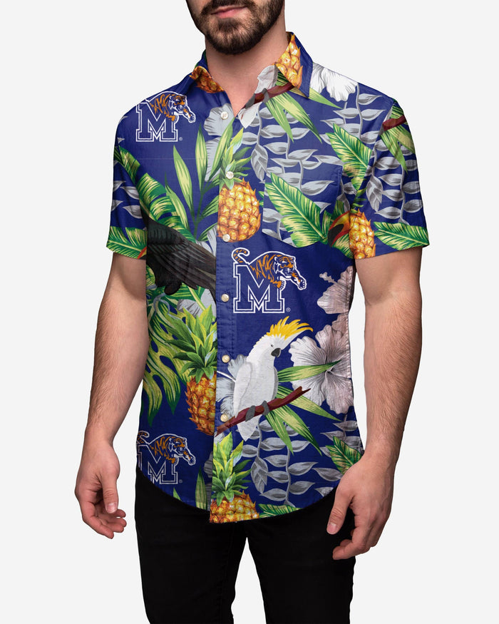 Memphis Tigers Floral Button Up Shirt FOCO 2XL - FOCO.com