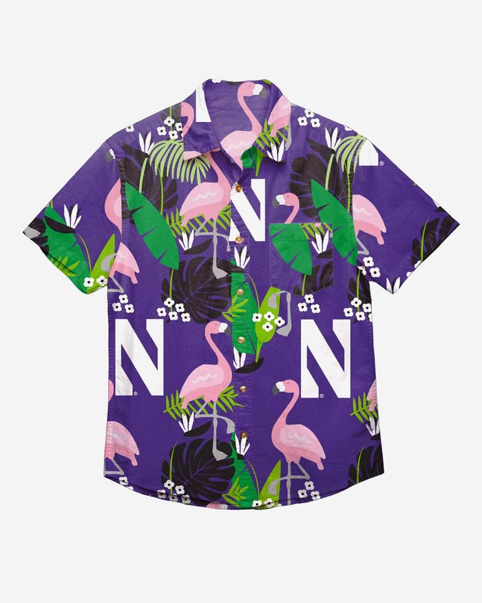 Northwestern Wildcats Floral Button Up Shirt FOCO - FOCO.com