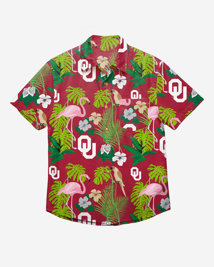 Oklahoma Sooners Floral Button Up Shirt FOCO - FOCO.com