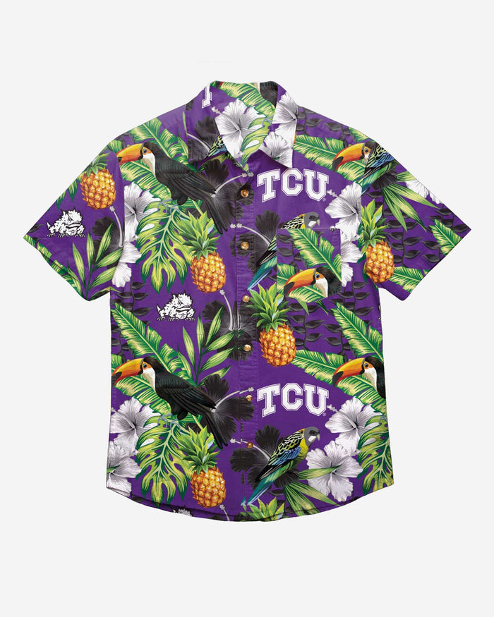 TCU Horned Frogs Floral Button Up Shirt FOCO - FOCO.com
