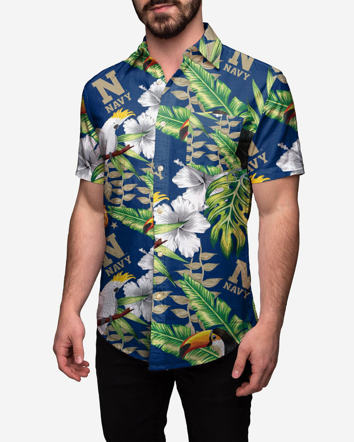 Navy Midshipmen Floral Button Up Shirt FOCO