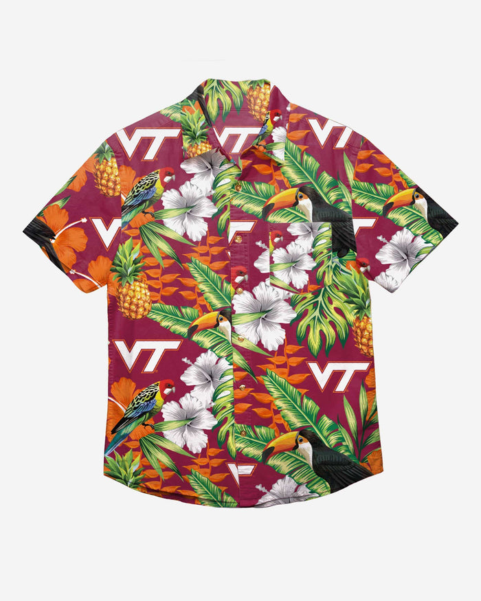 Virginia Tech Hokies Floral Button Up Shirt FOCO - FOCO.com
