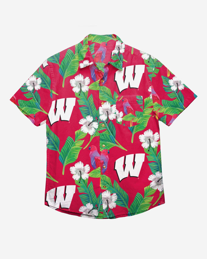 Wisconsin Badgers Floral Button Up Shirt FOCO - FOCO.com