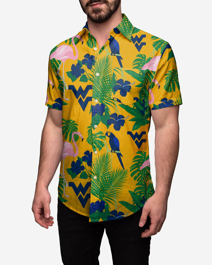West Virginia Mountaineers Floral Button Up Shirt FOCO 2XL - FOCO.com