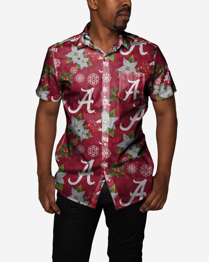 Alabama Crimson Tide Mistletoe Button Up Shirt FOCO S - FOCO.com