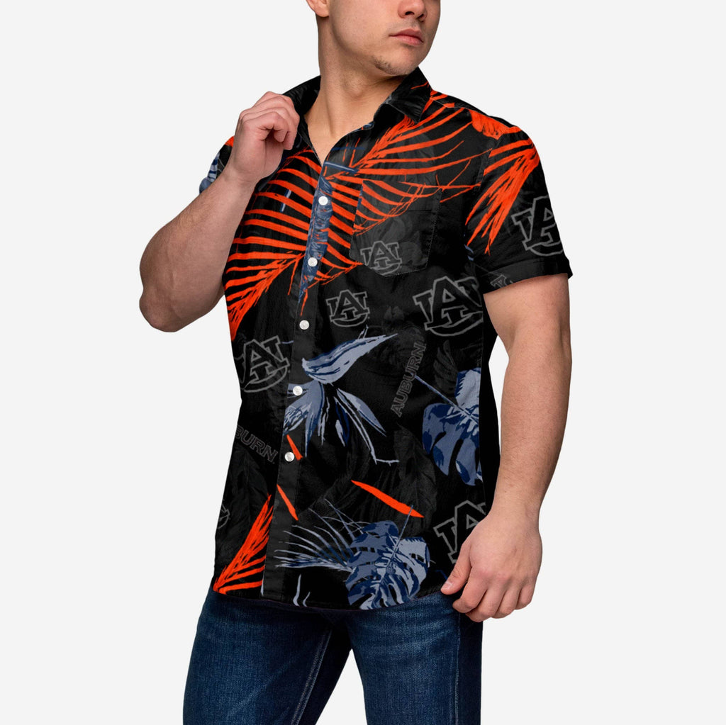 Auburn Tigers Neon Palm Button Up Shirt FOCO S - FOCO.com