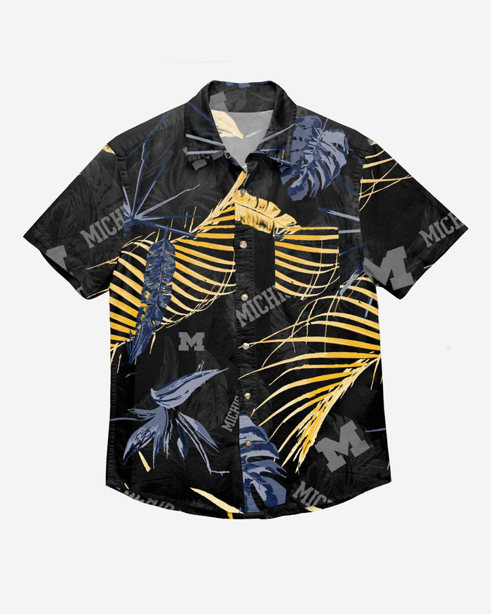 Michigan Wolverines Neon Palm Button Up Shirt FOCO - FOCO.com