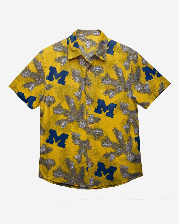 Michigan Wolverines Pinecone Button Up Shirt FOCO - FOCO.com