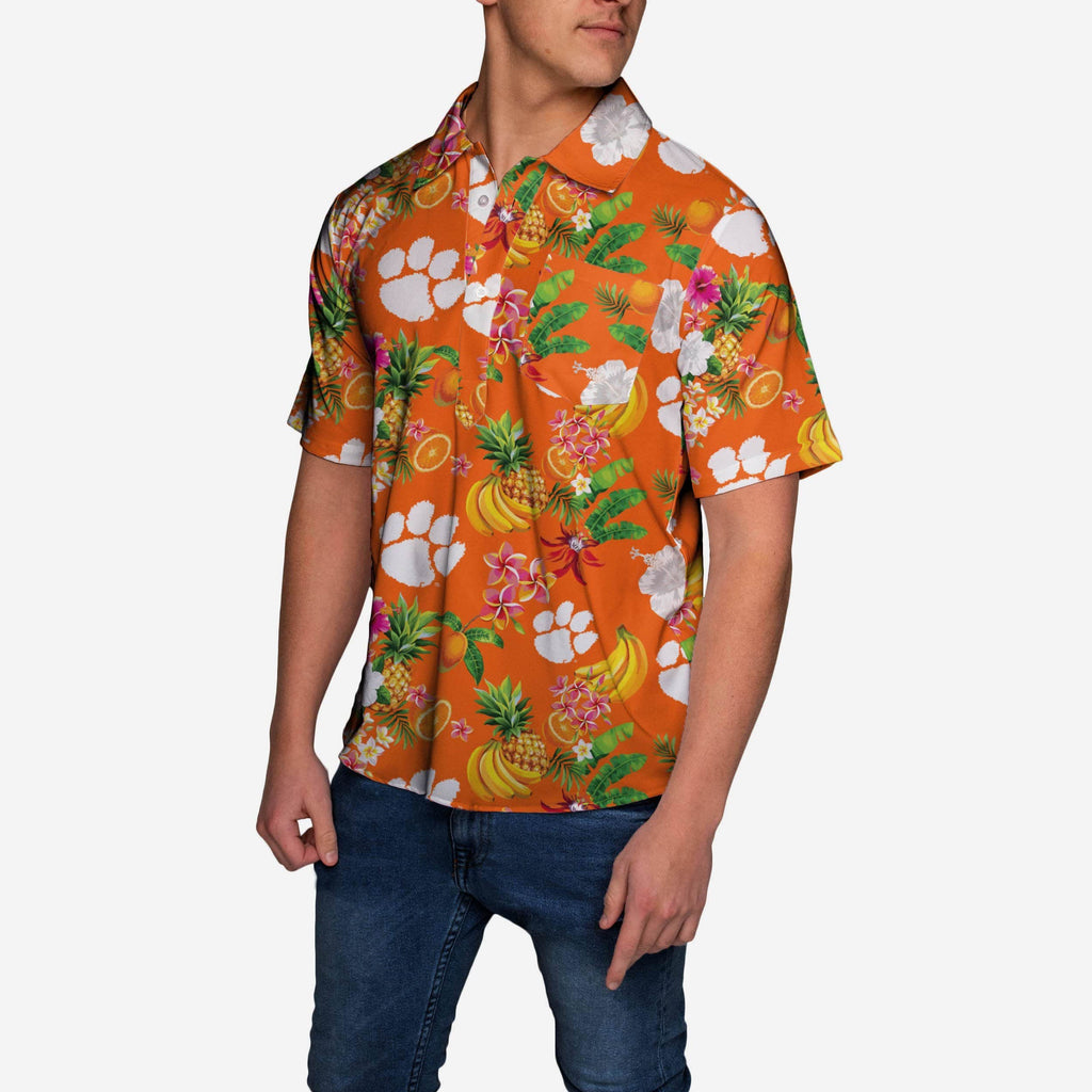 Clemson Tigers Fruit Flair Short Sleeve Polo Shirt FOCO - FOCO.com