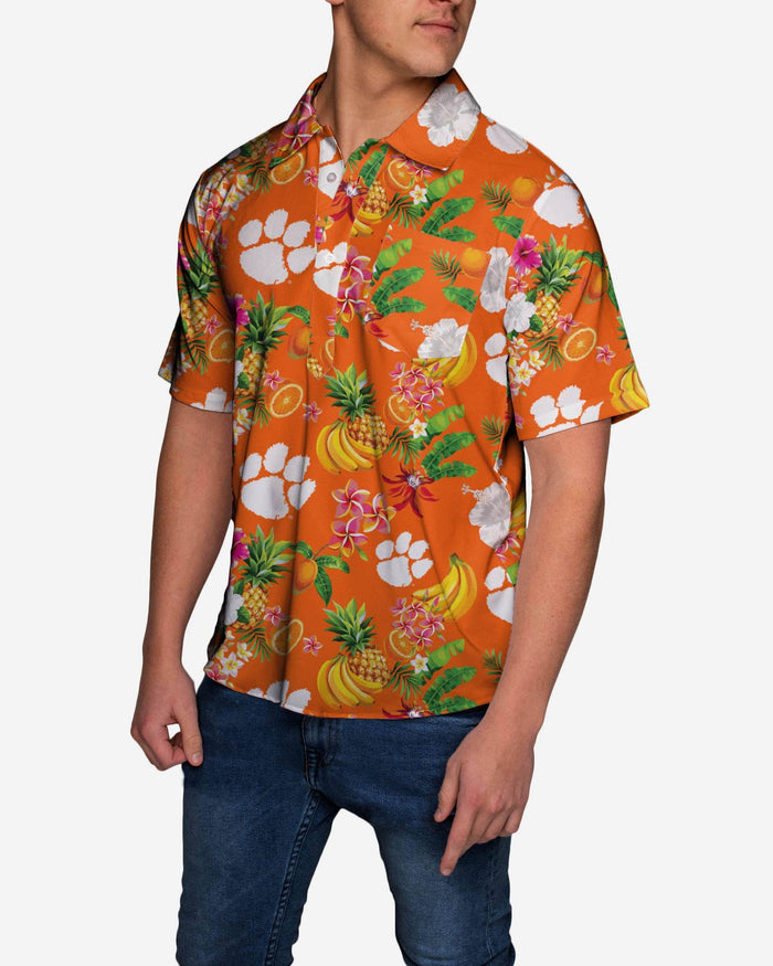 Clemson Tigers Fruit Flair Short Sleeve Polo Shirt FOCO - FOCO.com