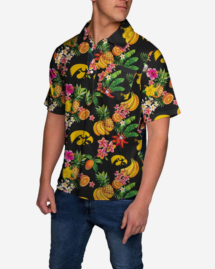 Iowa Hawkeyes Fruit Flair Short Sleeve Polo Shirt FOCO - FOCO.com