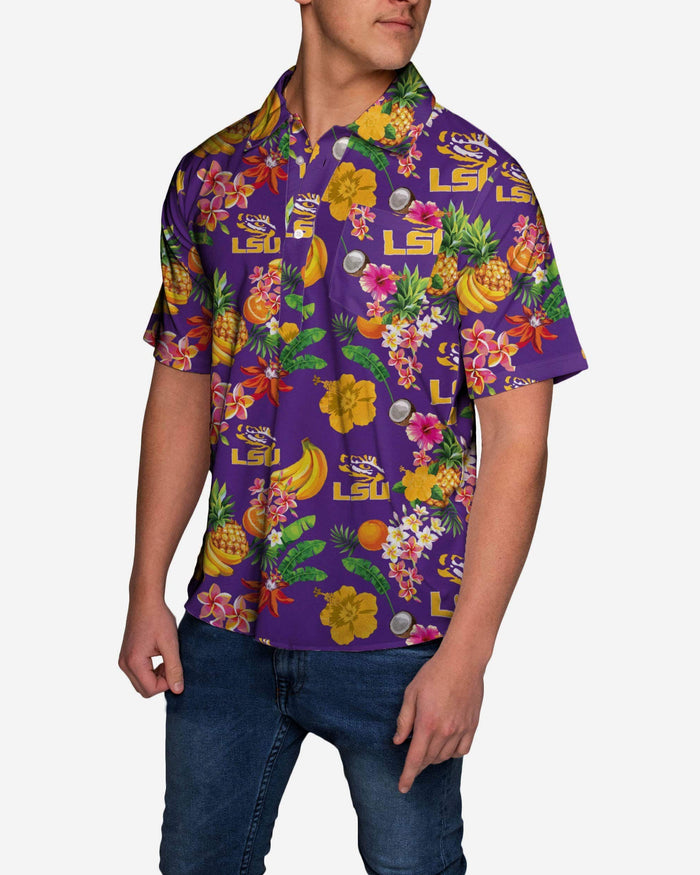 LSU Tigers Fruit Flair Short Sleeve Polo Shirt FOCO - FOCO.com