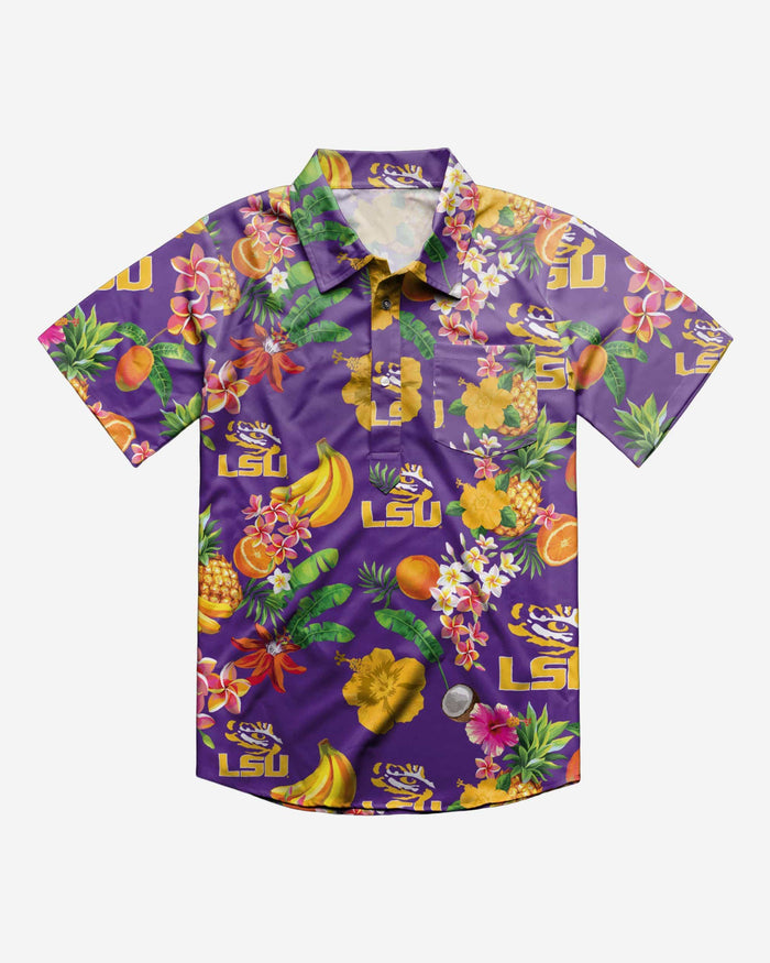 LSU Tigers Fruit Flair Short Sleeve Polo Shirt FOCO - FOCO.com