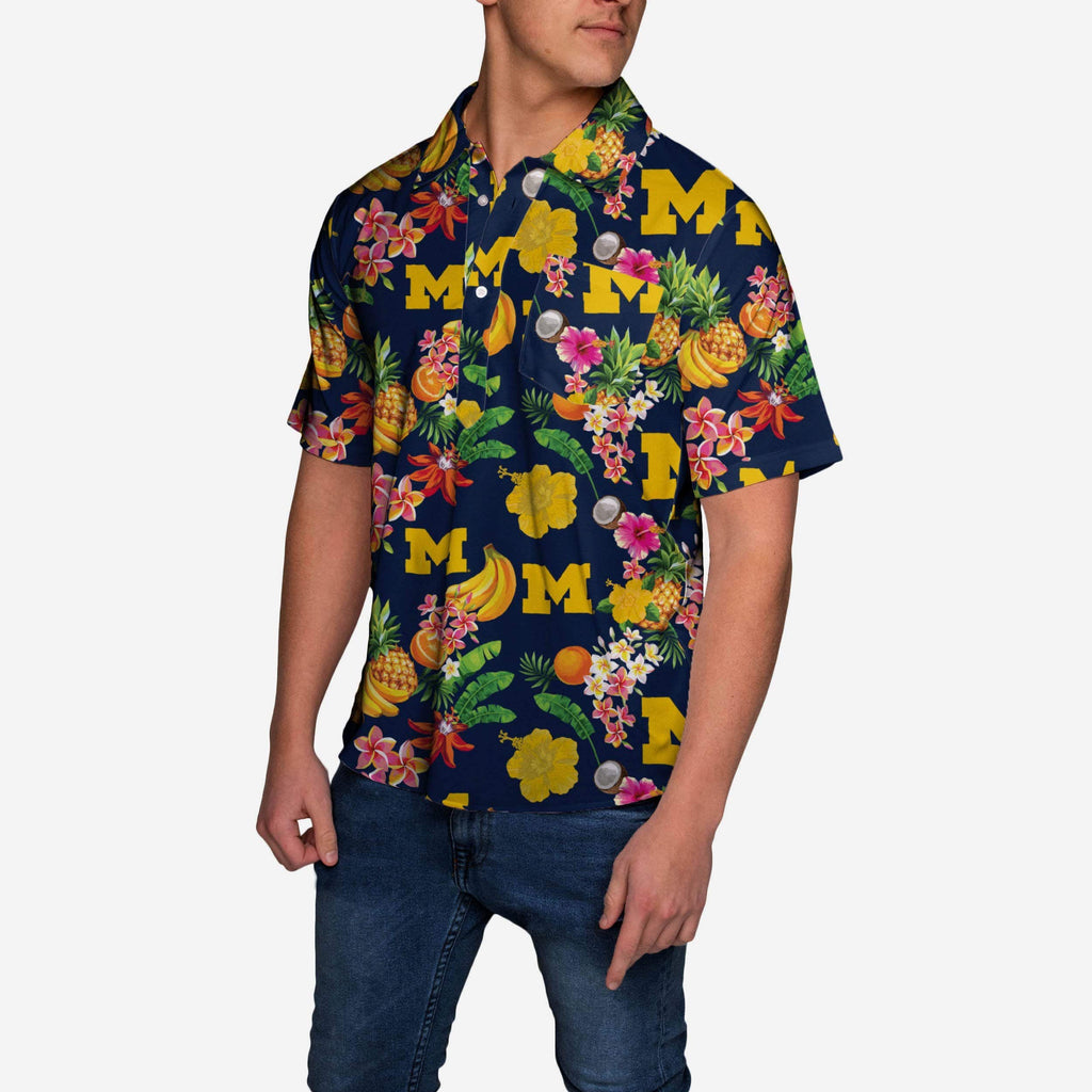 Michigan Wolverines Fruit Flair Short Sleeve Polo Shirt FOCO - FOCO.com