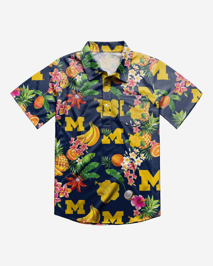 Michigan Wolverines Fruit Flair Short Sleeve Polo Shirt FOCO - FOCO.com