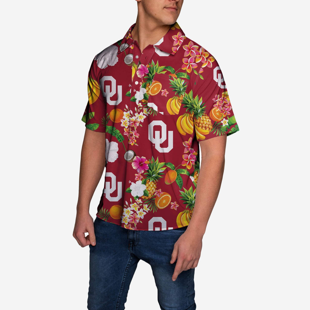 Oklahoma Sooners Fruit Flair Short Sleeve Polo Shirt FOCO - FOCO.com