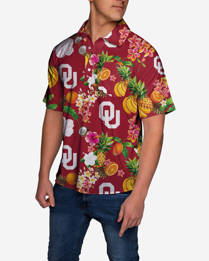 Oklahoma Sooners Fruit Flair Short Sleeve Polo Shirt FOCO - FOCO.com