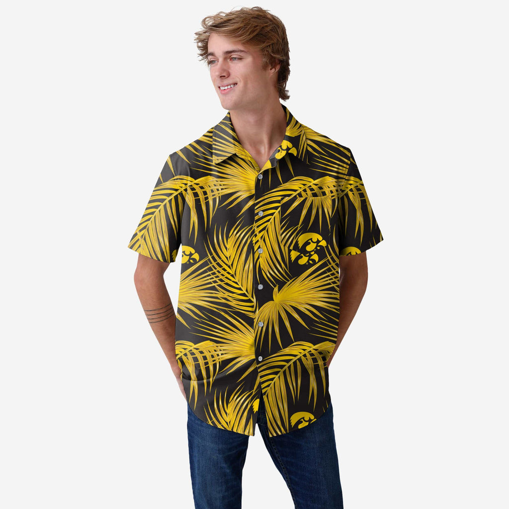 Iowa Hawkeyes Hawaiian Button Up Shirt FOCO S - FOCO.com