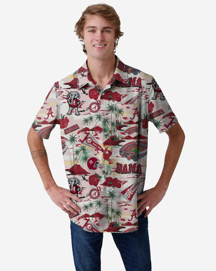 Alabama Crimson Tide - Thematic Stadium Print Button Up Shirt Alabama Crimson Tide - Thematic Stadium Print Button Up Shirt