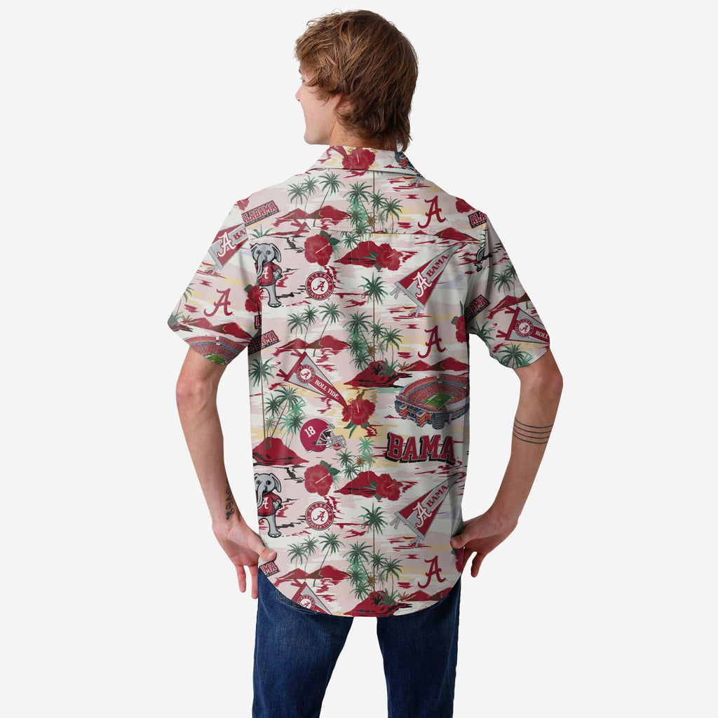 NCAA Alabama Crimson Tide Floral Button-Up Shirt - FOCO Brand, 100% Viscose, Left Chest Pocket, Size XXL - View #7