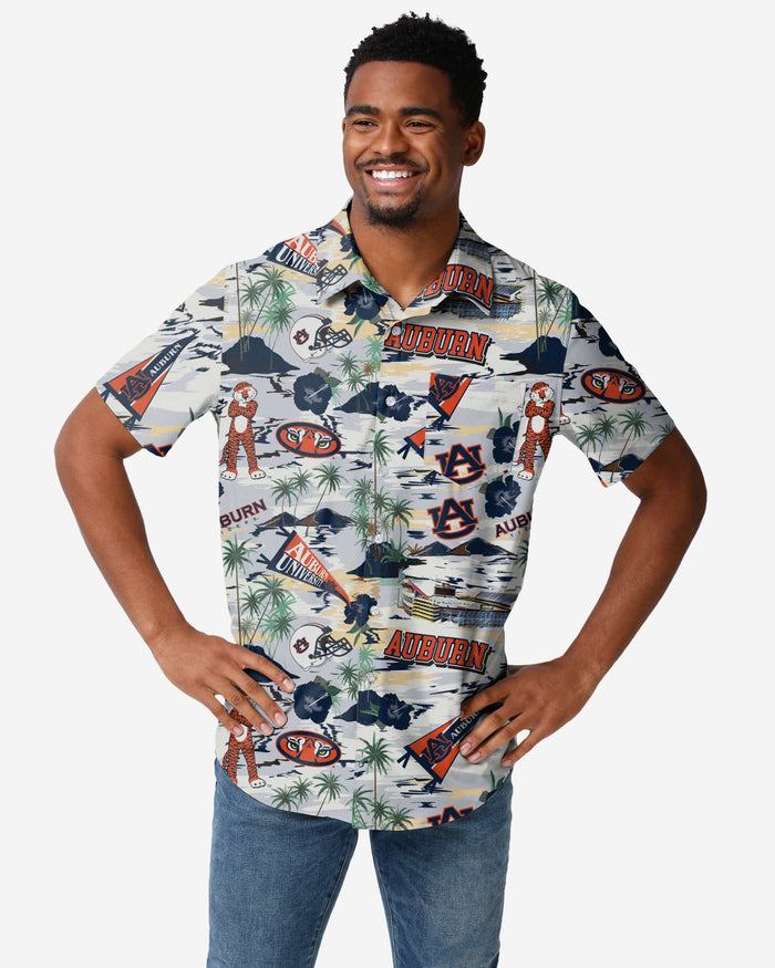 Auburn Tigers Thematic Stadium Print Button Up Shirt FOCO S - FOCO.com