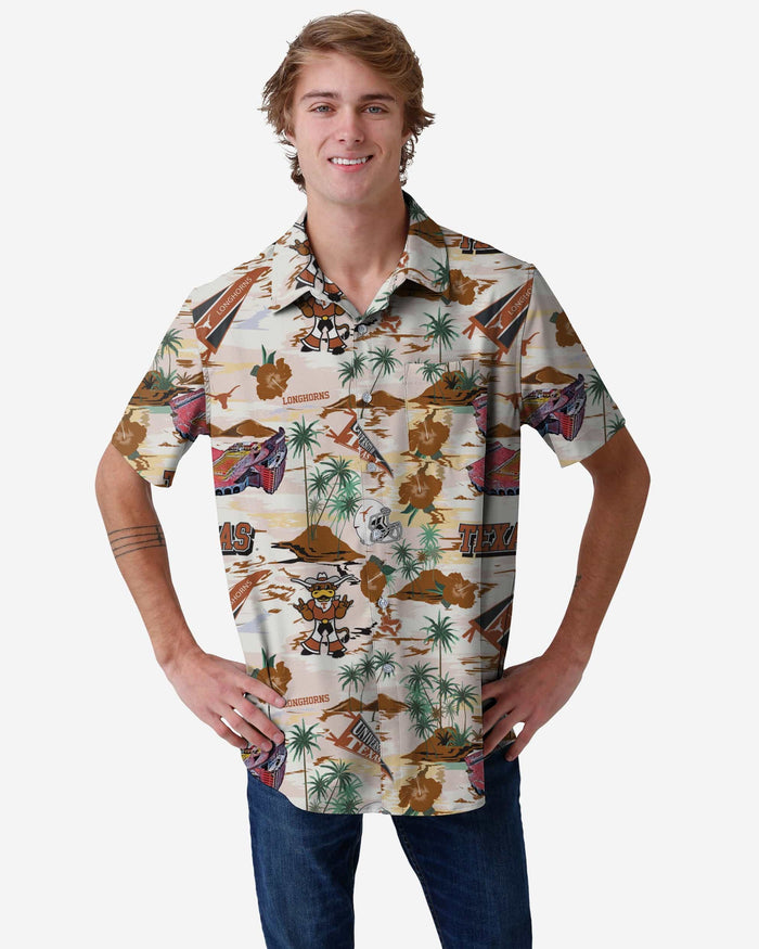 Texas Longhorns Thematic Stadium Print Button Up Shirt, Mens Size: 2XL