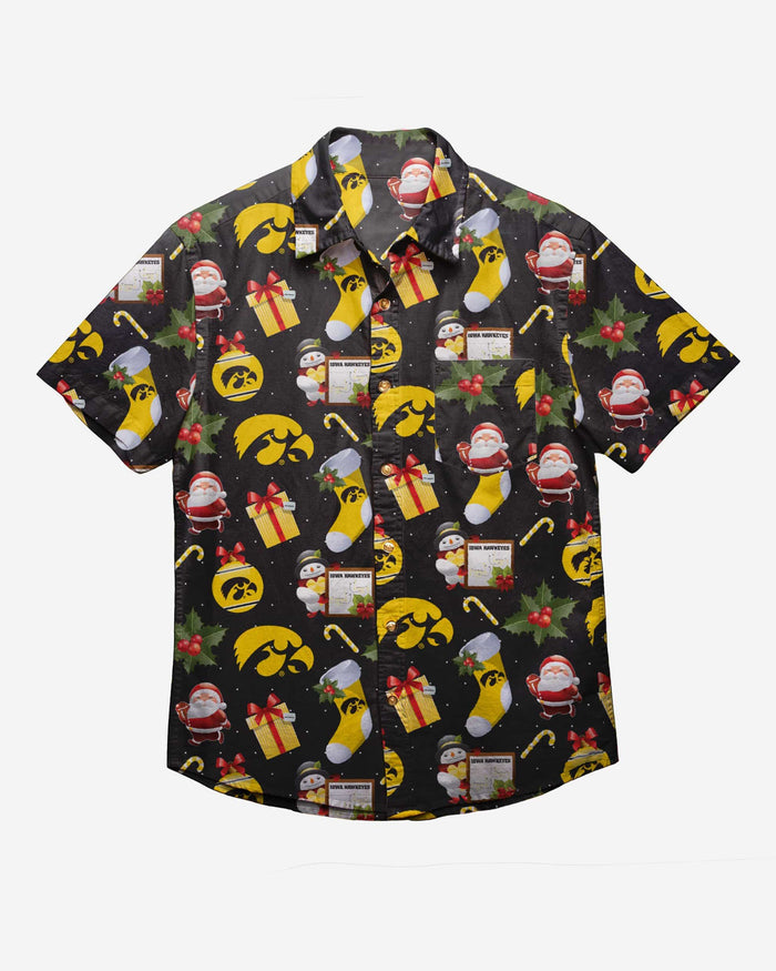 Iowa Hawkeyes Christmas Explosion Button Up Shirt FOCO - FOCO.com