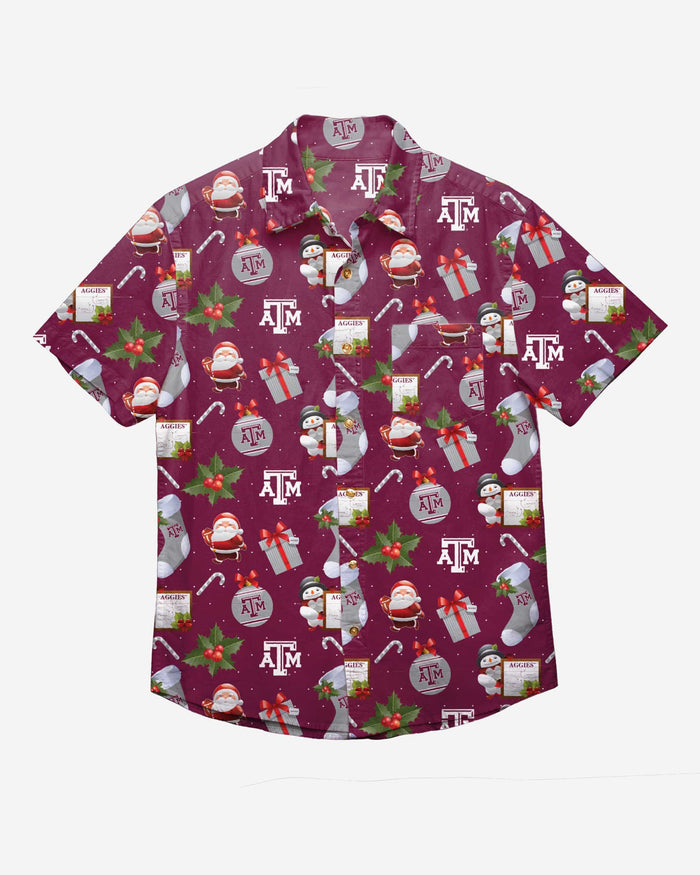 Texas A&M Aggies Christmas Explosion Button Up Shirt FOCO - FOCO.com