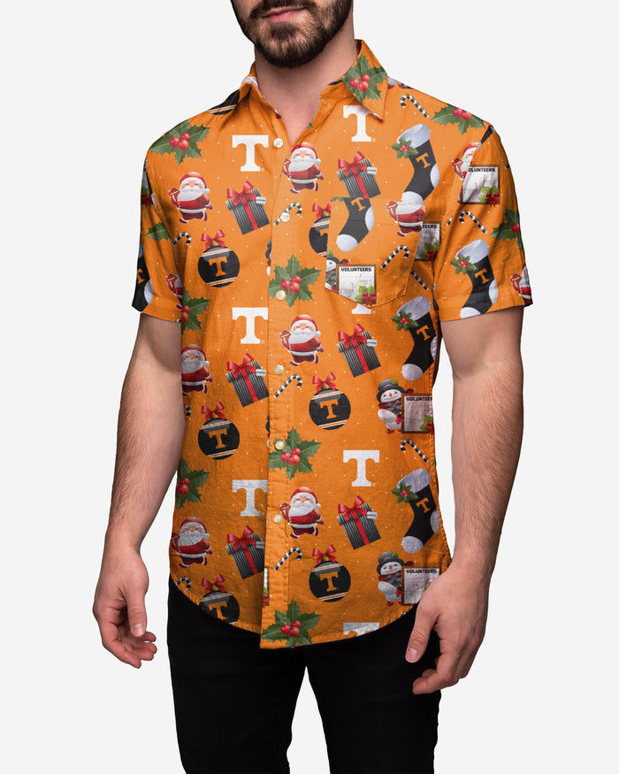 Tennessee Volunteers Christmas Explosion Button Up Shirt FOCO S - FOCO.com