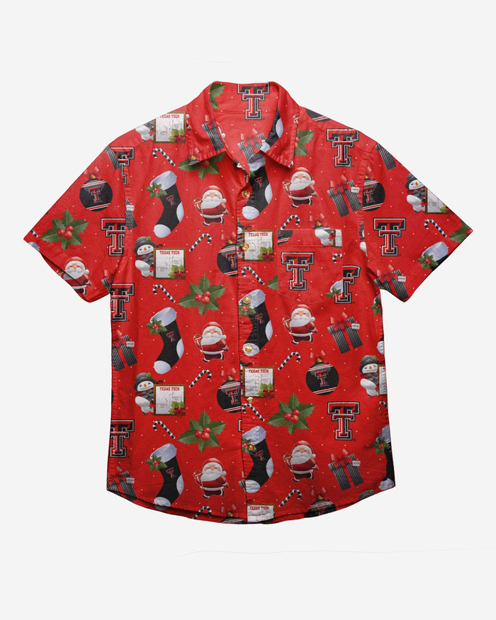 Texas Tech Red Raiders Christmas Explosion Button Up Shirt FOCO - FOCO.com