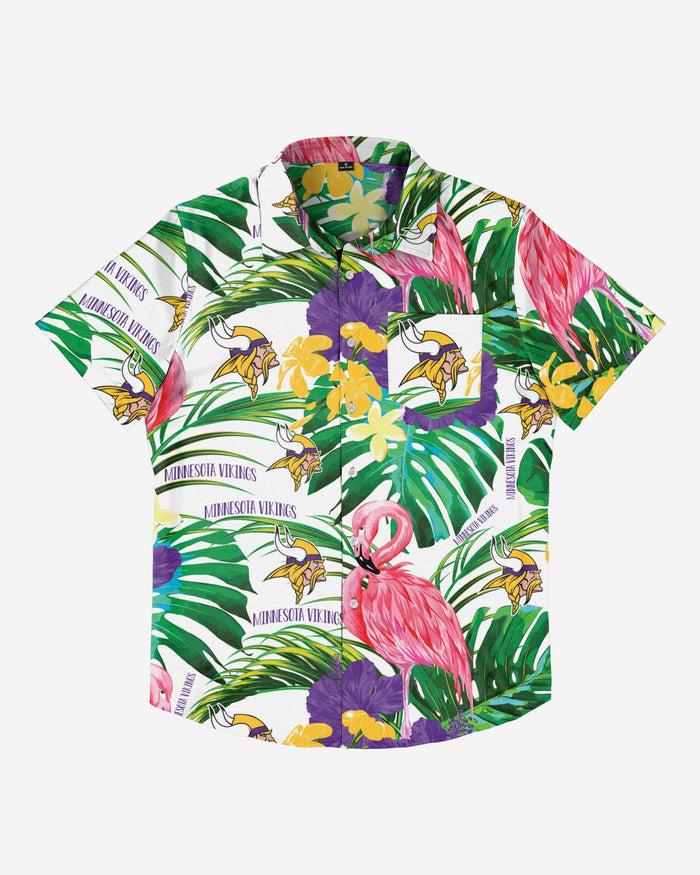 Minnesota Vikings Flamingo Button Up Shirt FOCO - FOCO.com