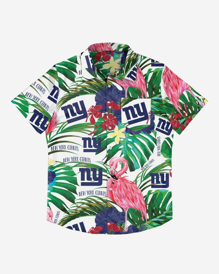 New York Giants Flamingo Button Up Shirt FOCO - FOCO.com
