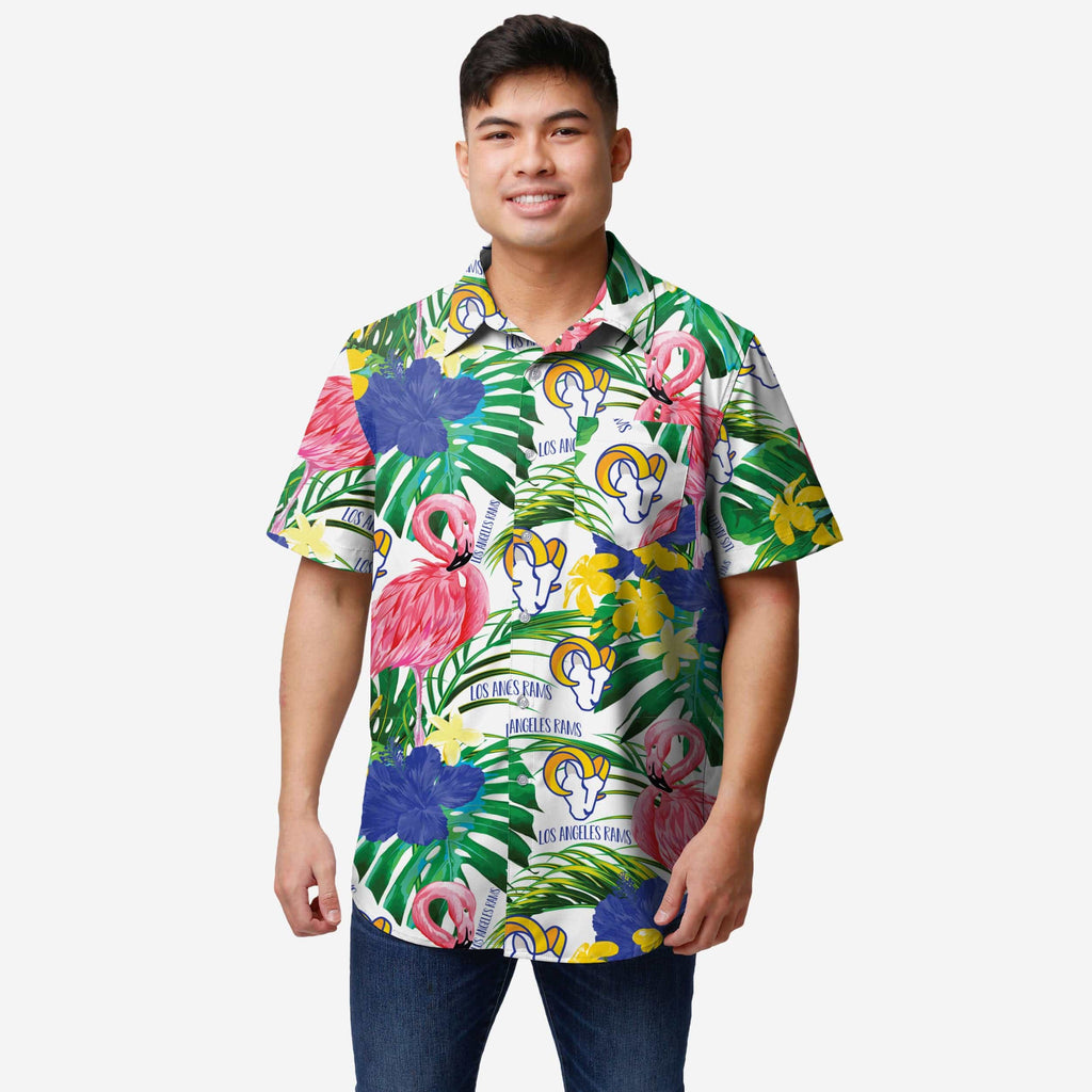 Los Angeles Rams Flamingo Button Up Shirt FOCO