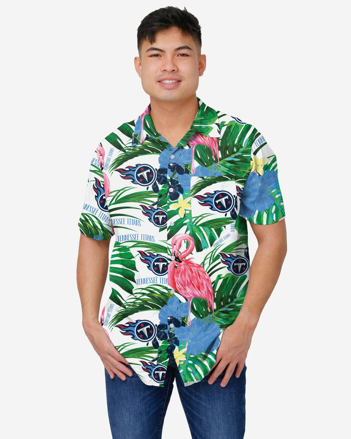 Tennessee Titans Flamingo Button Up Shirt FOCO S - FOCO.com
