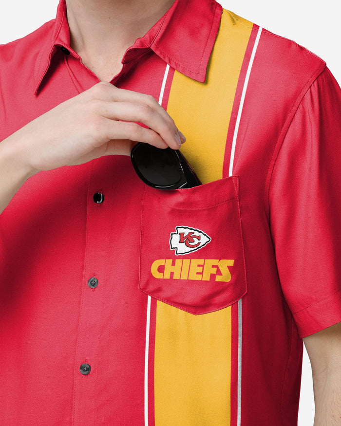 Kansas City Chiefs Bowling Stripe Button Up Shirt FOCO - FOCO.com