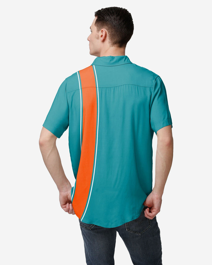 Miami Dolphins Bowling Stripe Button Up Shirt FOCO - FOCO.com