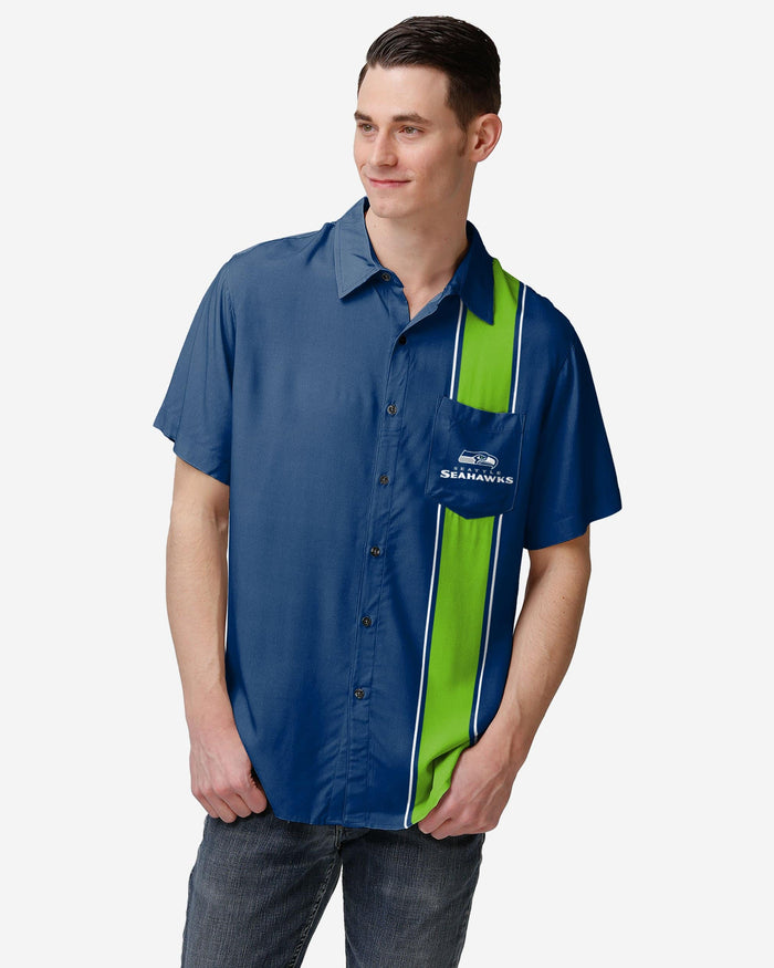 Seattle Seahawks Bowling Stripe Button Up Shirt FOCO S - FOCO.com