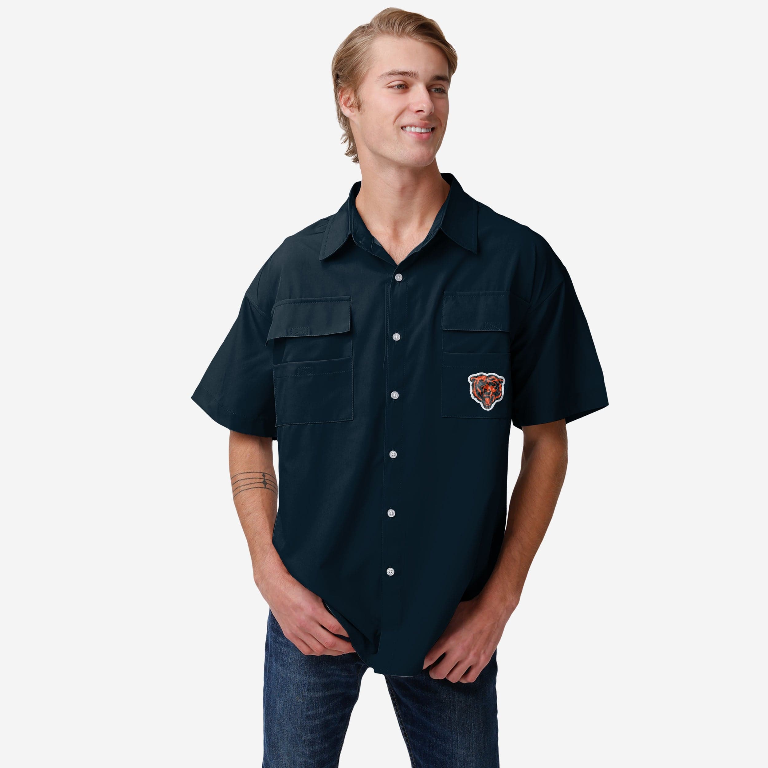 chicago bears fishing pole FOCO Chicago Bears NFL Gone Fishing Shirt