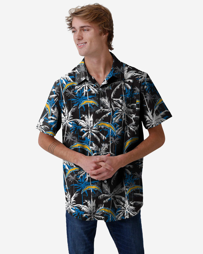 Los Angeles Chargers Black Floral Button Up Shirt FOCO S - FOCO.com