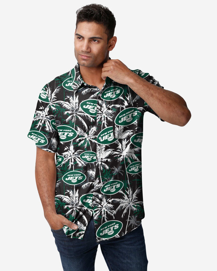 New York Jets Black Floral Button Up Shirt FOCO S - FOCO.com