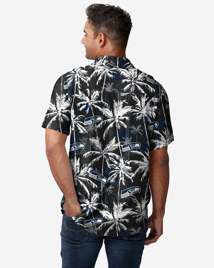 Seattle Seahawks Black Floral Button Up Shirt FOCO - FOCO.com