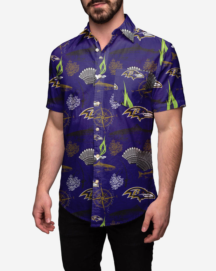 ravens dress shirt Men's Cutter & Buck Charcoal Baltimore Ravens Big Tall Stretch Oxford Long Sleeve Woven Button-Down Shirt Size: 3XB