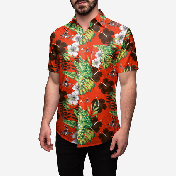 Cleveland Browns Floral Button Up Shirt, Mens Size: S Cleveland Browns Floral Button Up Shirt, Mens Size: S