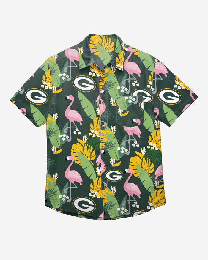 Green Bay Packers Floral Button Up Shirt FOCO - FOCO.com