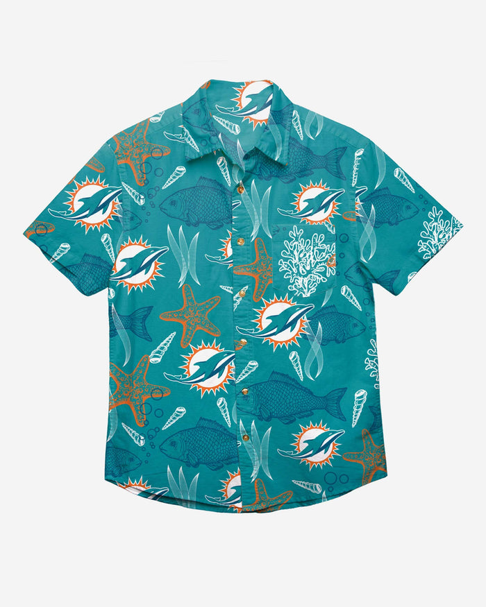 Miami Dolphins Floral Button Up Shirt FOCO - FOCO.com