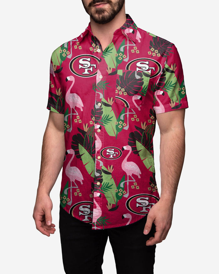 San Francisco 49ers Floral Button Up Shirt FOCO 2XL - FOCO.com