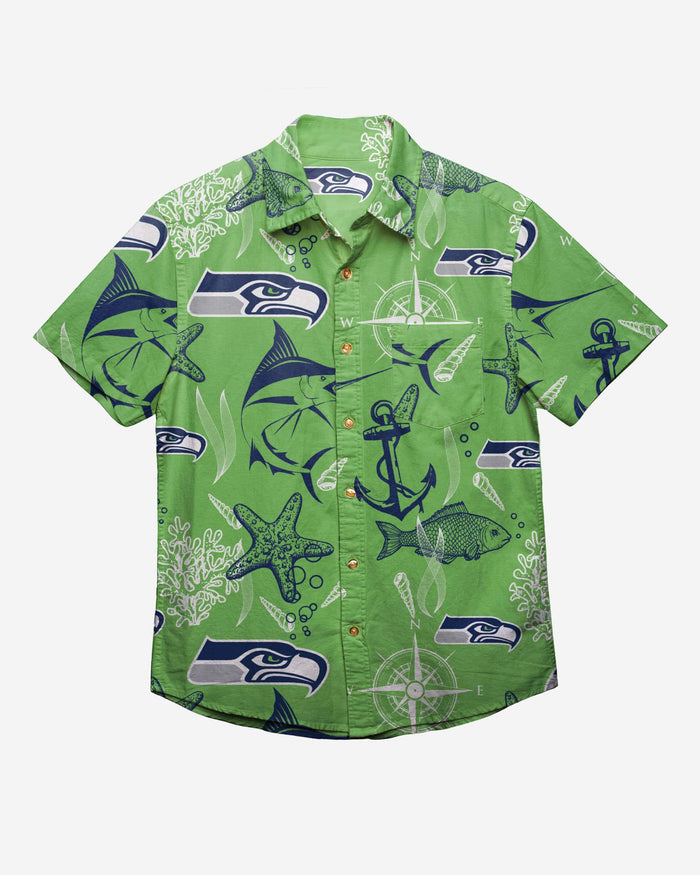 Seattle Seahawks Floral Button Up Shirt FOCO - FOCO.com