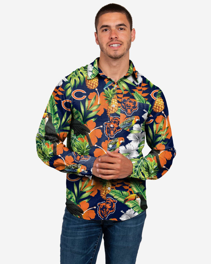 chicago bears dress shirt Men's J. Palmer White Chicago Bears Man-In-Motion Long Sleeve Button-Up Dress Shirt